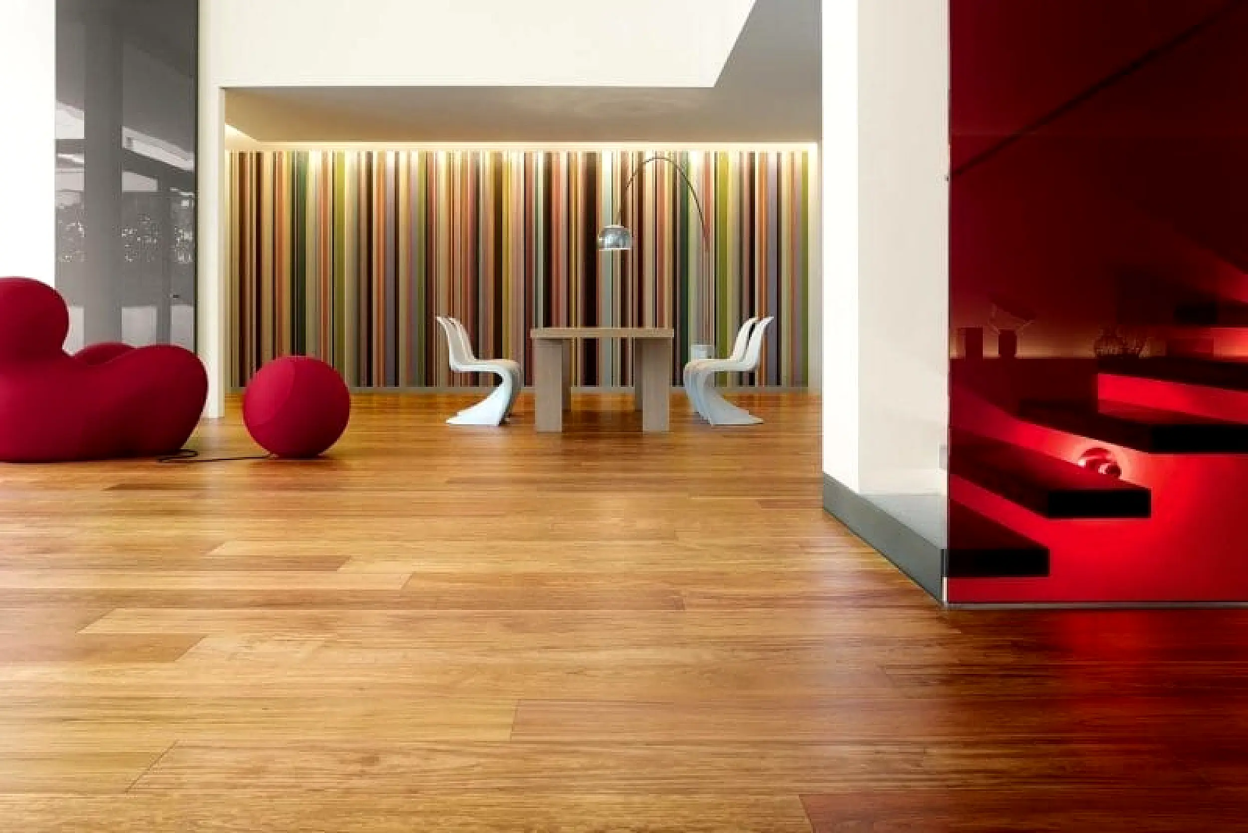 Solid Ash flooring.